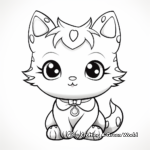 Christmas-Themed Kawaii Cat Coloring Pages 1