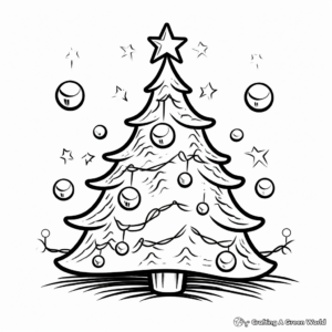 Christmas Tree Lights Coloring Pages for Children 2