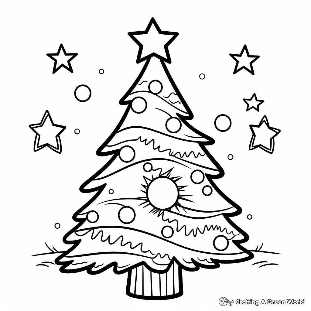 Christmas Tree Lights Coloring Pages for Children 3