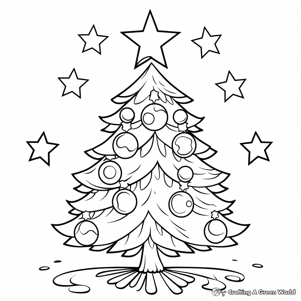 Christmas Tree Lights Coloring Pages for Children 4