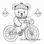 Circus Bear On A Bicycle Coloring Sheets 2