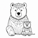 Circus-Themed Mama Bear Coloring Pages 1