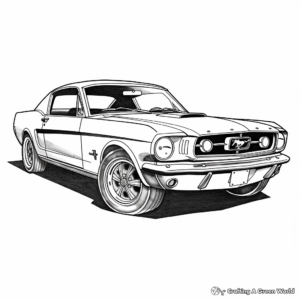 Classic 1960s Ford Mustang Coloring Pages 1