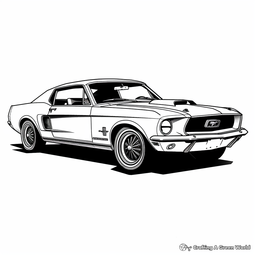 Classic 1960s Ford Mustang Coloring Pages 2