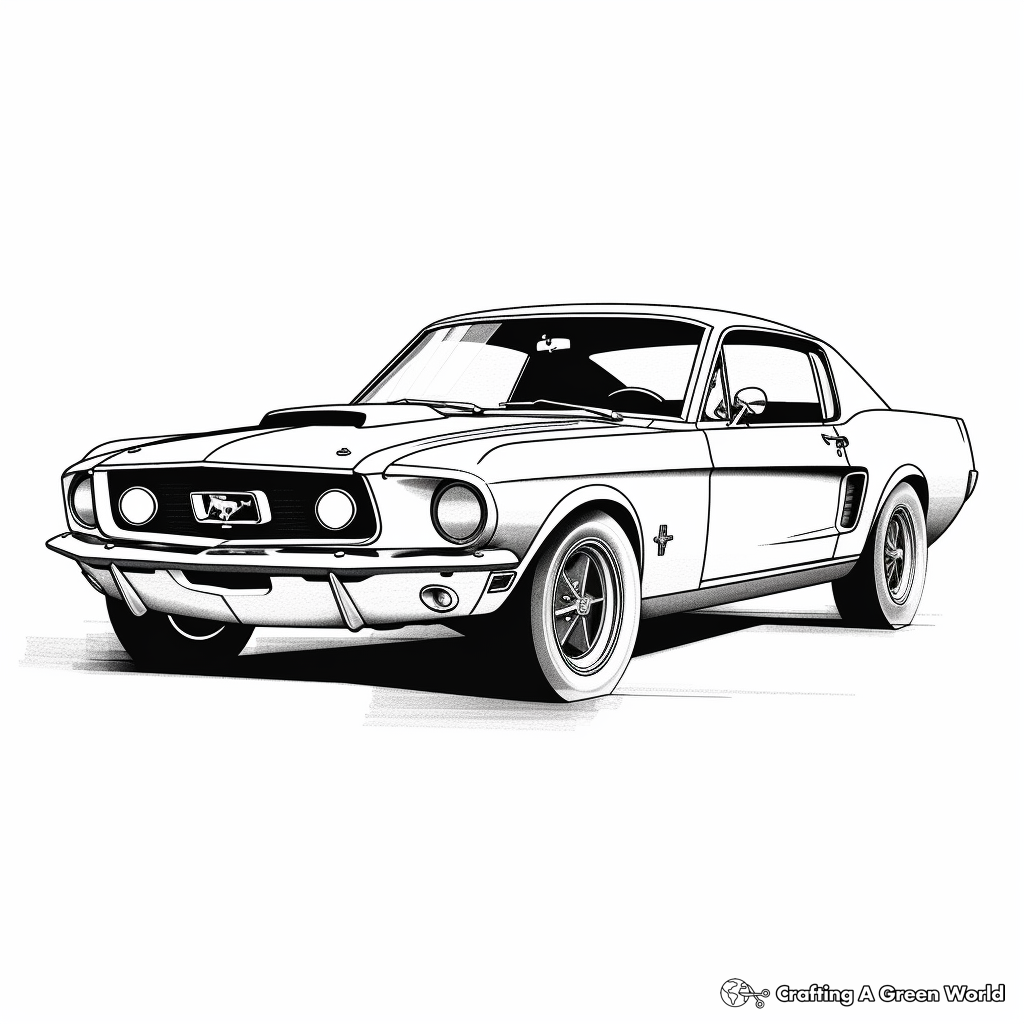 Classic 1960s Ford Mustang Coloring Pages 3