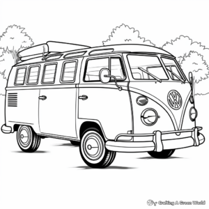 Classic 60's Hippie Van Coloring Pages 1