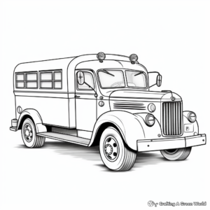 Classic Ambulance Truck Coloring Pages 3