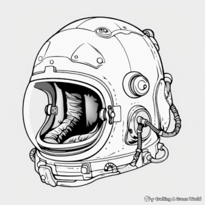 Classic Astronaut Helmet Coloring Pages 1