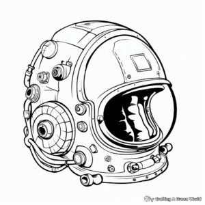 Classic Astronaut Helmet Coloring Pages 2