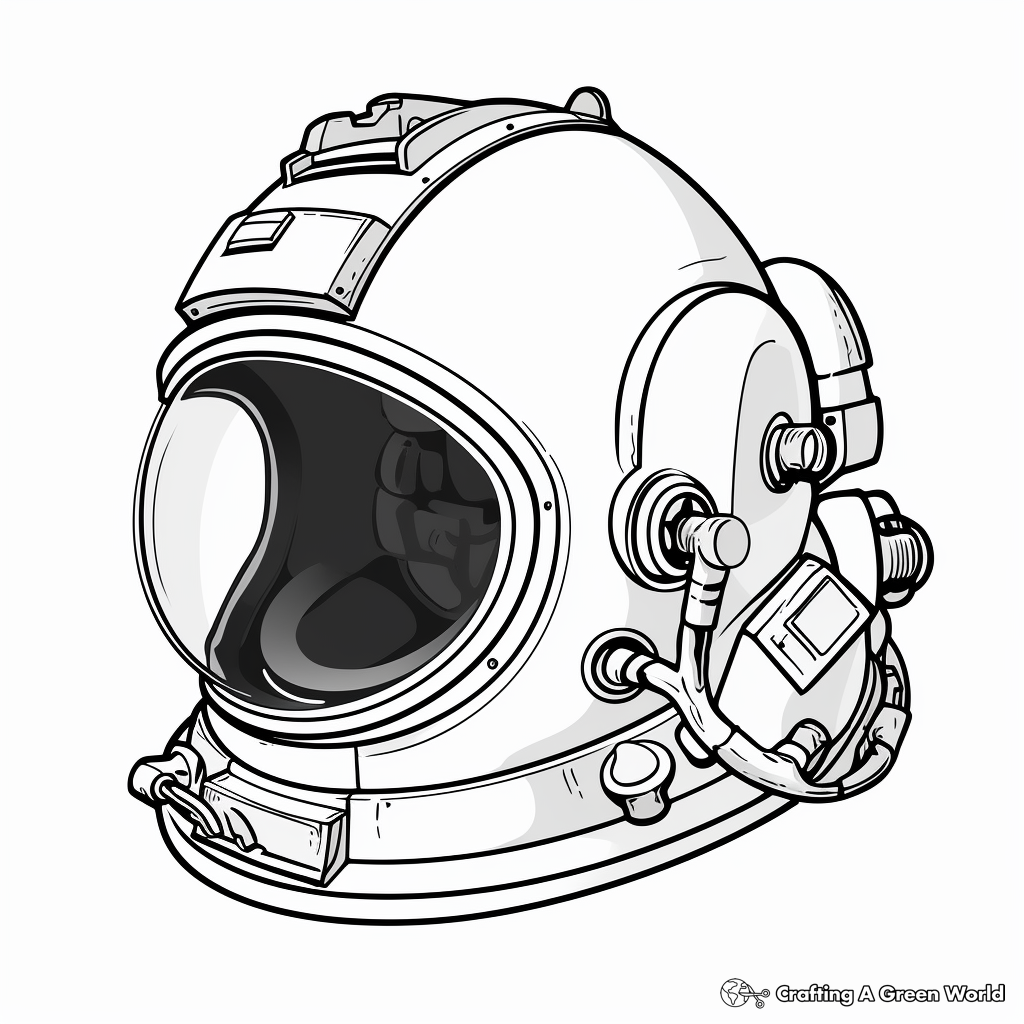 Classic Astronaut Helmet Coloring Pages 3