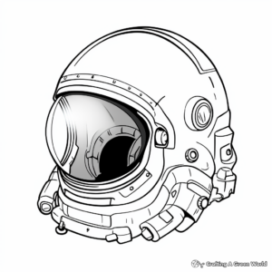 Classic Astronaut Helmet Coloring Pages 4