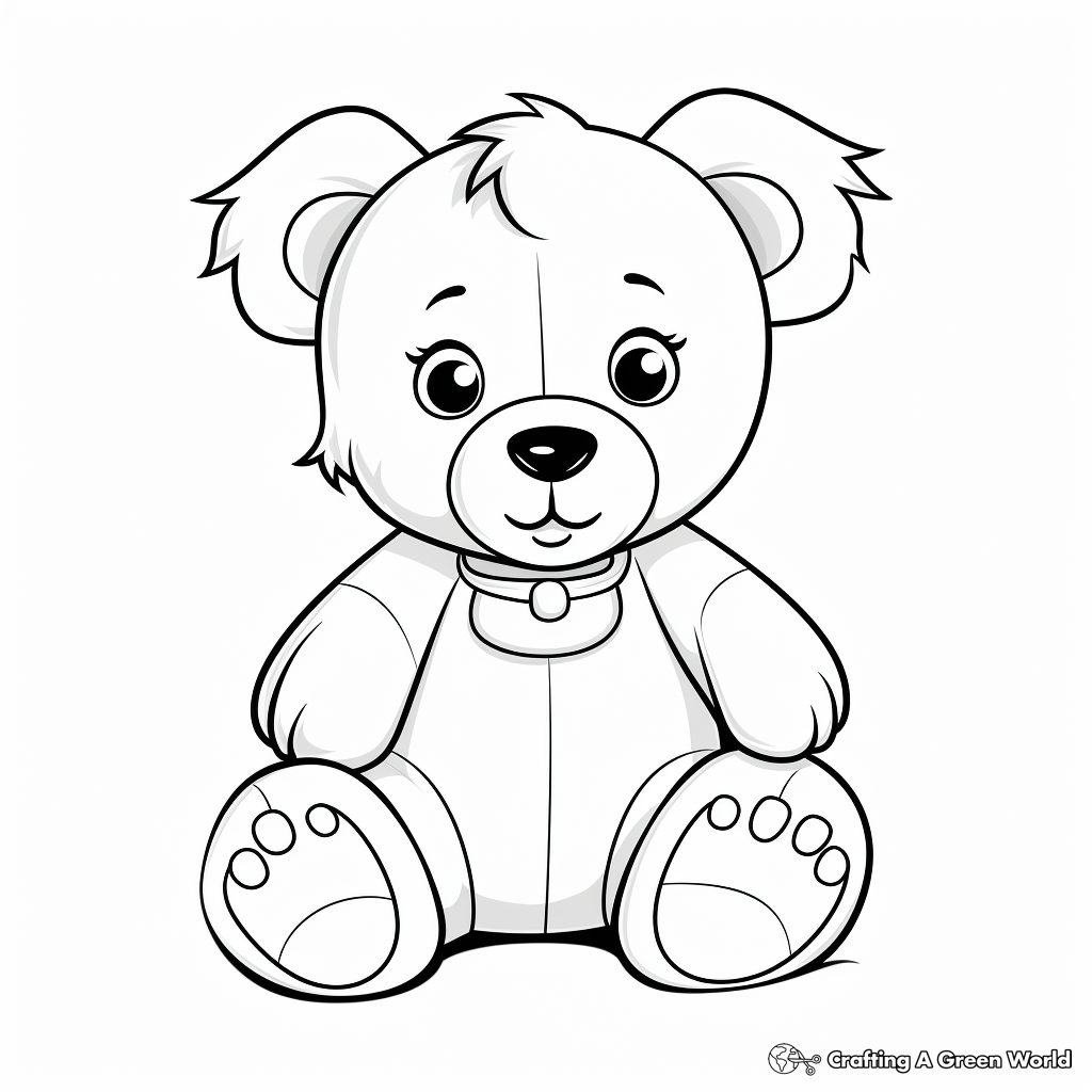 Classic Brown Teddy Bear Coloring Pages 4