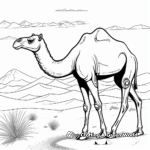 Classic Camel in The Desert Coloring Pages 2