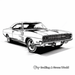 Classic Car Muscle: Dodge Charger Coloring Pages 2