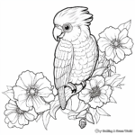 Classic Cockatoo and Chrysanthemum Coloring Pages 1