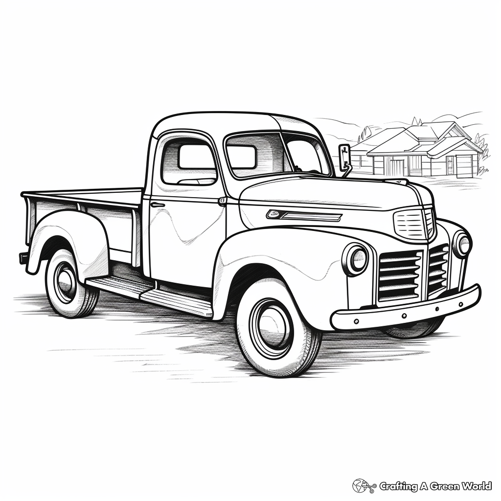 Classic Ford Pickup Truck Coloring Pages 3