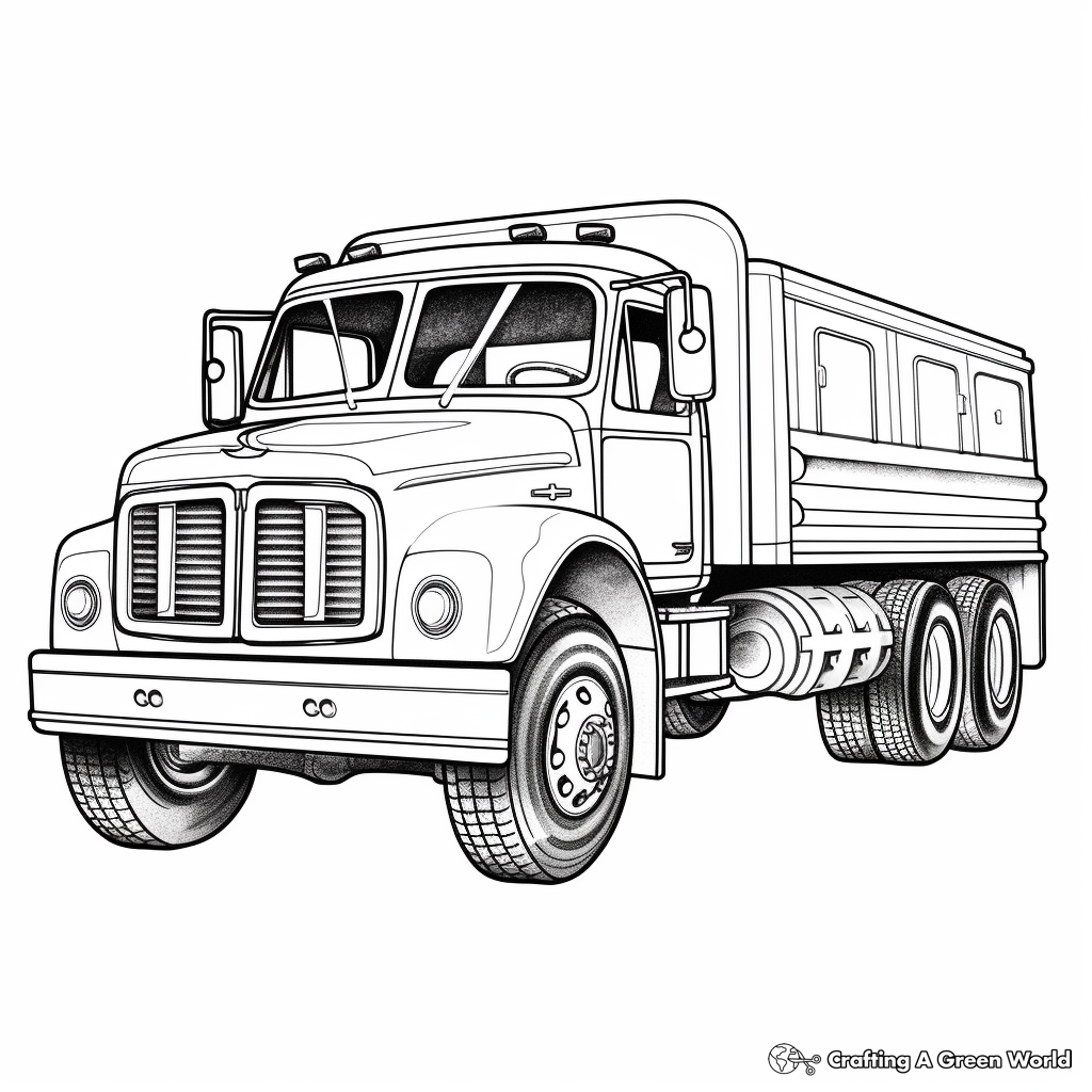 Classic Freightliner Trucks Coloring Pages for Children 2