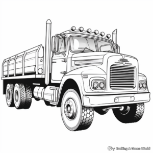Classic Freightliner Trucks Coloring Pages for Children 3