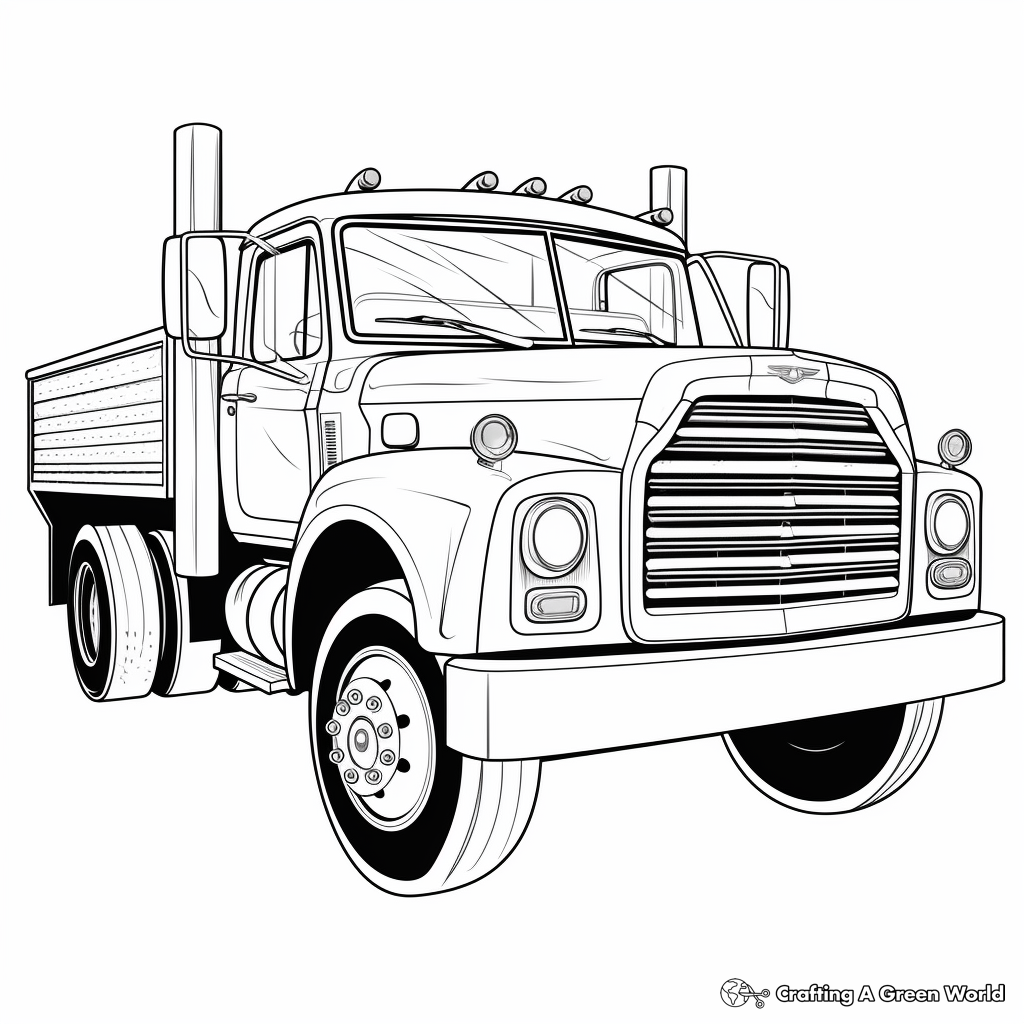 Classic Freightliner Trucks Coloring Pages for Children 4