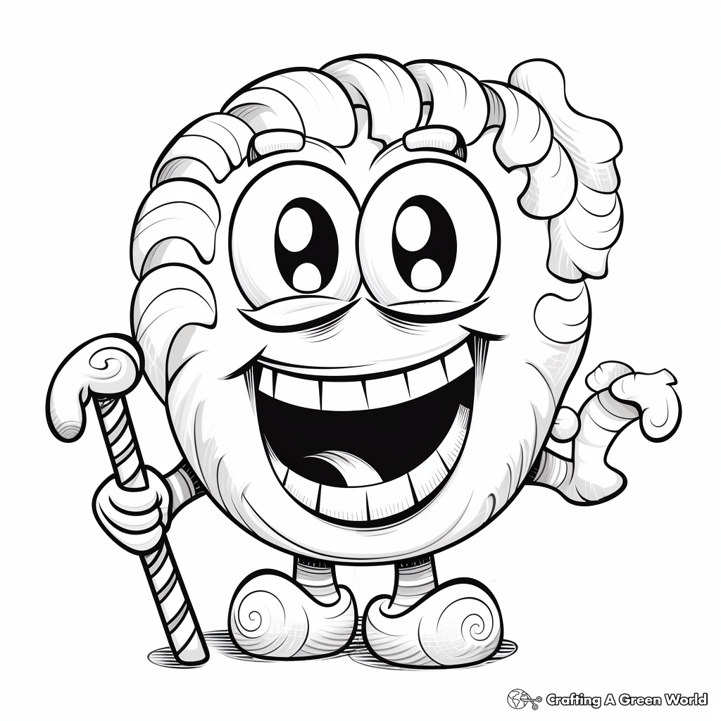 Classic Peppermint Candy Cane Coloring Pages 2