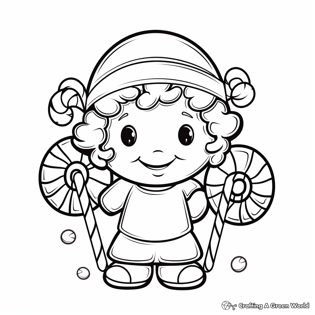 Classic Peppermint Candy Cane Coloring Pages 3