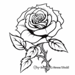 Classic Rose Tattoo Coloring Pages for Beginners 3