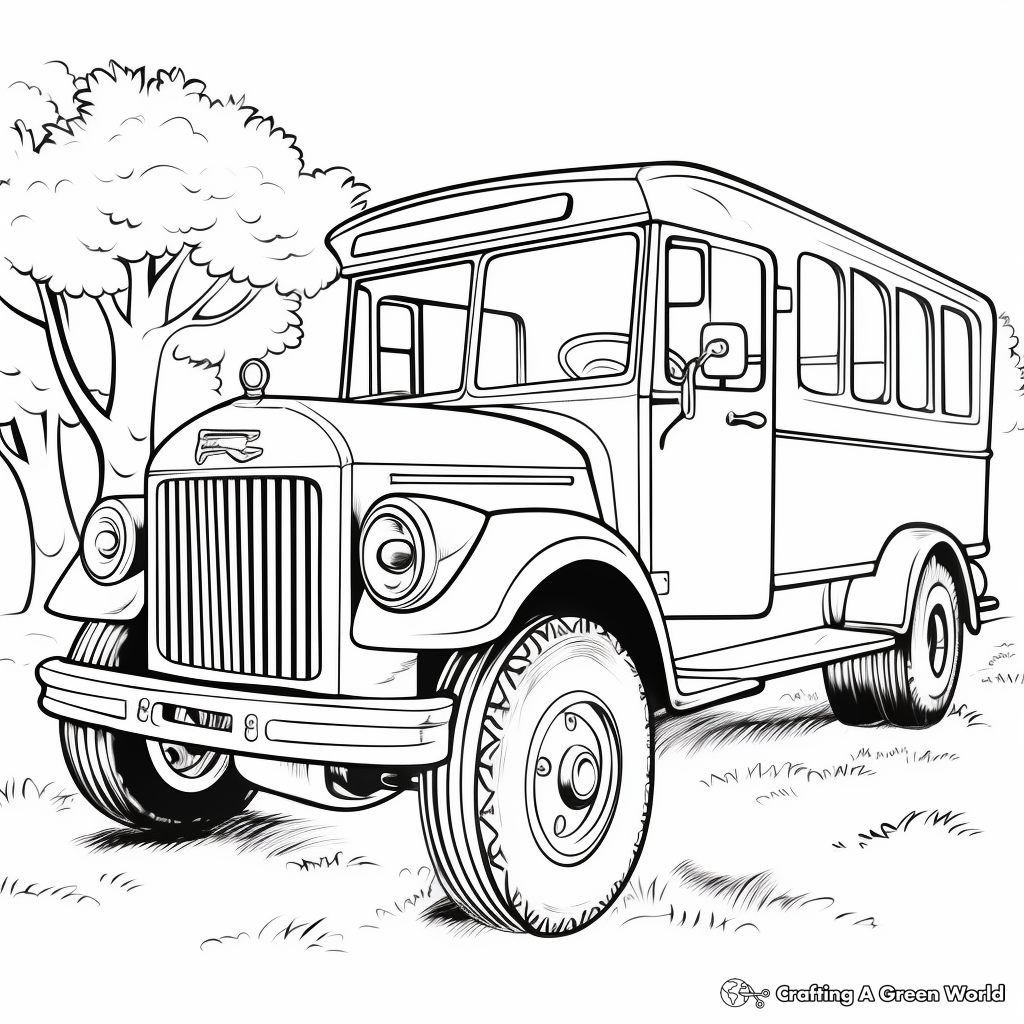 Classic School Bus Coloring Pages 1