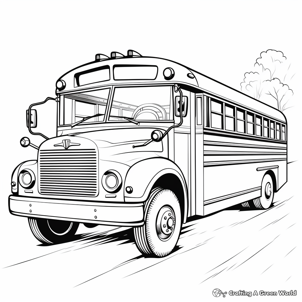 Classic School Bus Coloring Pages 3