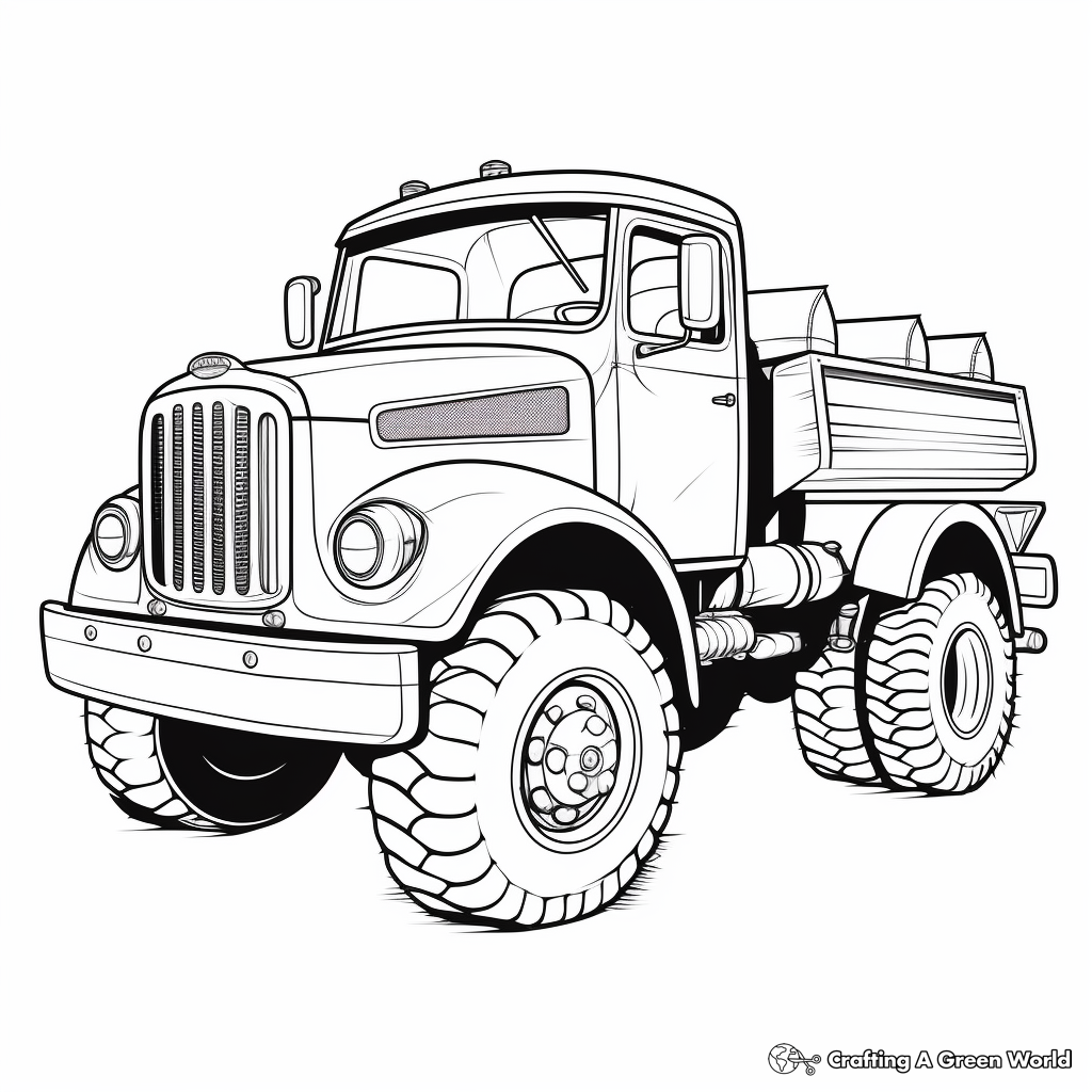 Classic Snow Plow Truck Coloring Sheets 1