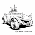 Classic Unicorn Car Coloring Pages for Adults 1