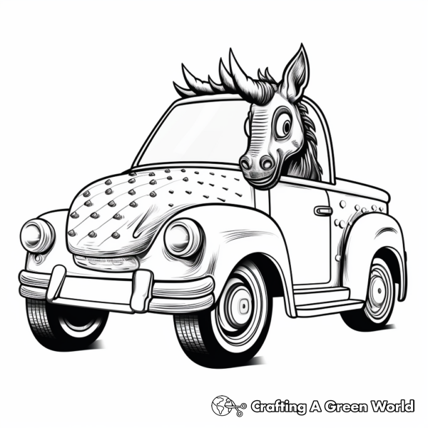 Unicorn Car Coloring Pages - Free & Printable!
