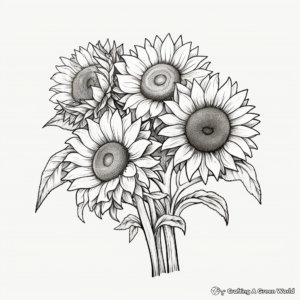 Classic Van Gogh Sunflower Paintings Coloring Pages 2