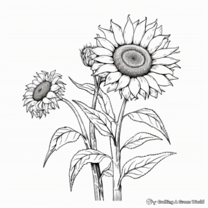 Classic Van Gogh Sunflower Paintings Coloring Pages 3