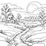 Classic Winter Scenery Coloring Pages 1