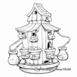 Classic Wooden Bird Feeder Coloring Pages 1