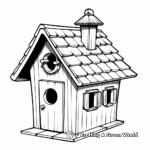Classic Wooden Bird House Coloring Pages 3