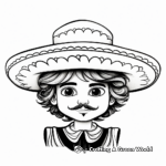Classical Charro Sombrero Coloring Page 1