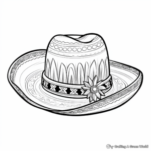 Classical Charro Sombrero Coloring Page 4