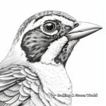 Close-Up Portrait Western Meadowlark Coloring Pages 3