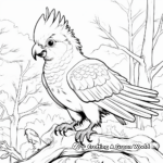 Cockatoo in the Wild: Jungle-Scene Coloring Pages 1