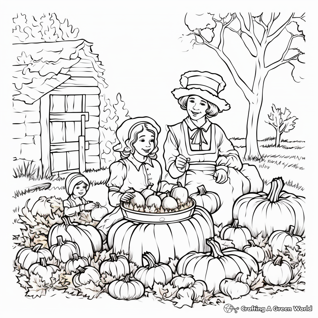 Colonial Thanksgiving Theme Coloring Pages 4