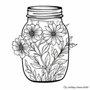 Color and Create: DIY Mason Jar Vase Coloring Pages 4