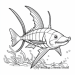Color and Learn: Swordfish Facts Coloring Pages 1