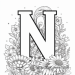 Color-By-Number Letter N Coloring Pages 1