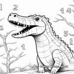 Color by Number Sarcosuchus Coloring Pages 4