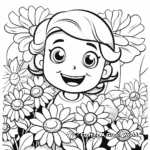 Color-by-Number: Happy Flower Garden Coloring Pages 2