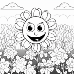 Color-by-Number: Happy Flower Garden Coloring Pages 3