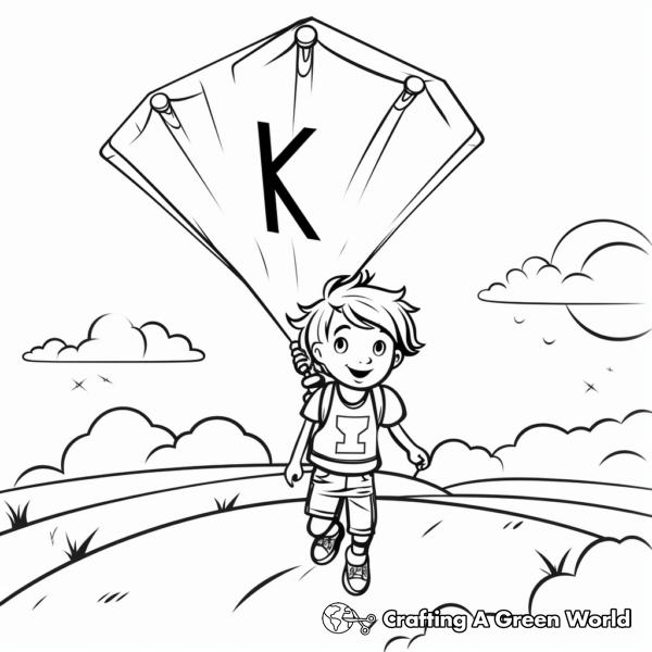 'K' Is For Kite Coloring Pages - Free &amp; Printable!