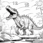 Color-By-Numbers Spinosaurus vs T-Rex Coloring Pages 3