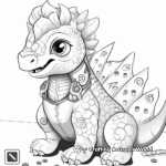 Color by Numbers: Fun Pachycephalosaurus Coloring Pages 1